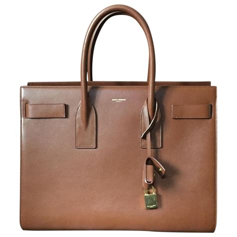 ysl satchel leather handbag brown|st laurent handbags for women.